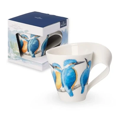 Bild av Villeroy &amp; Boch NewWave Caffè Kaffekopp &quot;Martins Fishers&quot;, 300 ml, höjd: 11 cm, premium porslin, vit