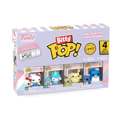Bild av Funko Bitty Pop! Sanrio Hello Kitty 4PKE en överraskning mystisk minifigur 0,9 tum (2,2 cm) samlarobjekt Stapelbar Visningshylla ingår Presentidé Cake Topper