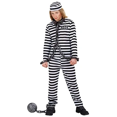 Bild av &quot;Convict &quot; vit/svart (kappa, byxor, hatt) (140 cm/810 år)