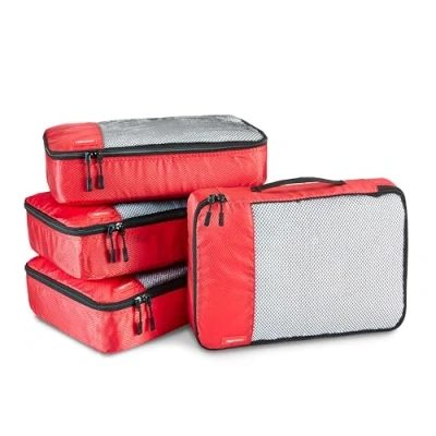 Bild av Amazon Basics Packningskuber, M (set i 4 delar), röd