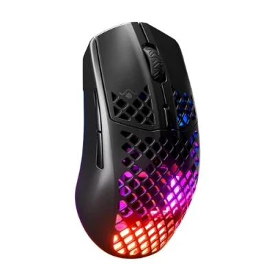 Bild av SteelSeries Aerox 3 Wireless Geperforeerde RGB gamingmuis Ultra lichtgewicht waterbestendig ontwerp 18K DPI TrueMove Air optische sensor Onyx