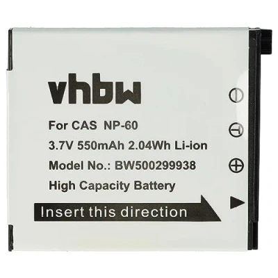 Bild av vhbw batteri lämpligt för Casio Exilim EX FS10, S10, S12, Z20, Z21, Z25, Z29 kamera Digicam DSLR (550 mAh, 3,6 V, litium)