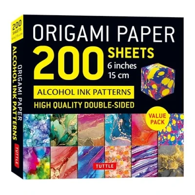 Bild av Origami Paper 200 sheets Alcohol Ink Patterns 6&quot; (15 cm)