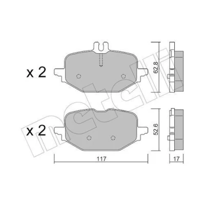 Bild av METELLI 22 1359 1 Jeu de plaquettes frein préparé pour indicateur d&#039;usure MERCEDES BENZ: Classe C Berline