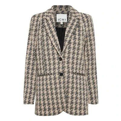 Bild av ICHI Ihkate Kort kappa / rock, Storlek: Medium, Doeskin houndstooth