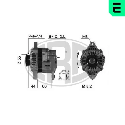 Bild av ERA 210048A Alternateur 14V 55A SUZUKI: SWIFT 3, Vitara I SUV, Wagon R+ II 3/5 portes