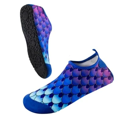 Bild av Vattenskor Strand Surfing Dykning Snorkling Simning Barfota Skor Quick Dry Skin Strumpor för Män Kvinnor, Blå, 36/37 EU