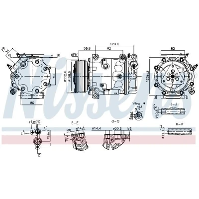 Bild av NISSENS 890780 Compresseur De Climatisation SD7V16 12 PAG 46 YF R 134a CITROËN: Jumper II Van, Сamion à Plateau/Сhâssis, Minibus