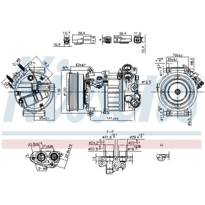 Bild av NISSENS 890593 Compresseur De Climatisation PXC16 12 PAG 46 YF 1234yf VOLVO: V60 I, XC60 V70 3