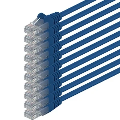 Bild av Cat6 1m blå 10 delar nätverkskabel patchkabel Lan kabel 1000 Mbits Ethernet kompatibel med CAT5 cat5e CAT7 CAT8