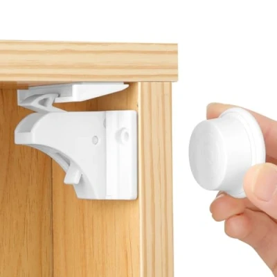 Bild av Babysäkerhet magnetiskt skåplås 10 lås med 2 nycklar, magnetisk barnsäkring, lådeskydd osynlig för skåp och lådor