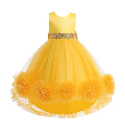 Bild av Lito Angels Barn blomma flicka brudtärna höga låga klänningar bröllopsfest outfit fin balklänning tillfälle klänning storlek 2 10 år, gUL, 6 7 År
