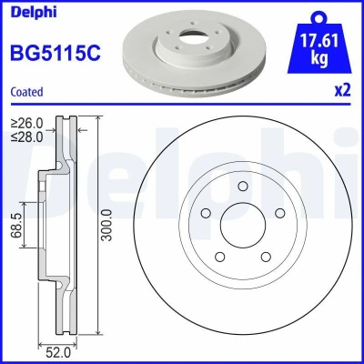 Bild av Bromsskiva DELPHI BG5115C