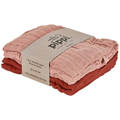 Bild av Pippi Muslinfilt 4 pack, Misty Rose