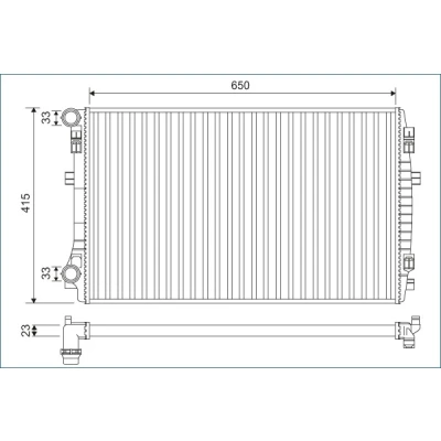 Bild av VALEO 701129 Radiateur du moteur Aluminium 415 650 23 sans thermostat de liquide refroidissement VOLKSWAGEN: T Roc, Golf 7, Tiguan II