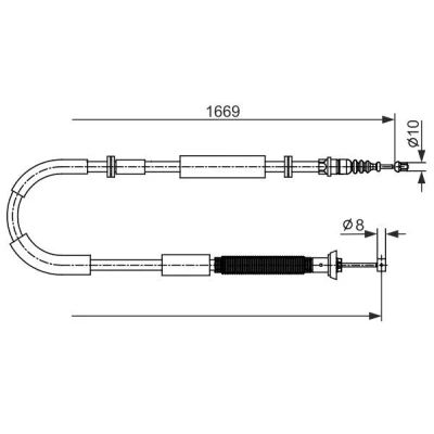 Bild av BOSCH 1 987 482 588 Câble De Frein 1669 FIAT: BRAVO 2, Stilo Multi Wagon, 3/5 portes