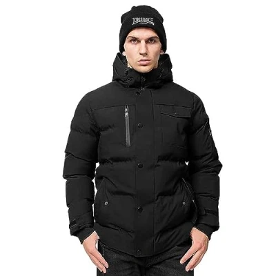 Bild av Lonsdale MIT Kapuze Normale Passform Mallaig Vinterjacka, Storlek: XL, Black white