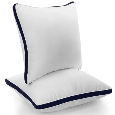 Bild av Utopia Bedding Sovkuddar 50 x cm 2 Pack, bomullsblandning överdrag sängkuddar, mjuka kuddar av högsta kvalitet för fram, och rygg, sidosovare (Marinblått)