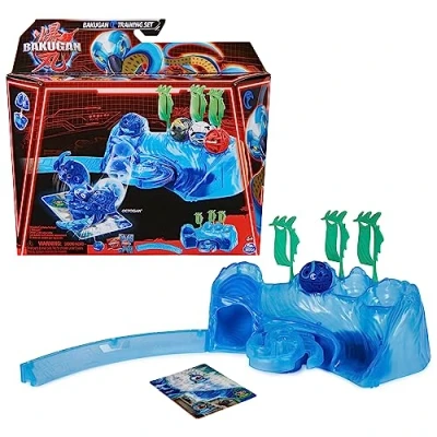 Bild av Bakugan 3.0 träningsset med Core Ball Octogan från vattenklan, träningslandskap individuellt justerbar actionfigur och samlarkort, för barn 6 år