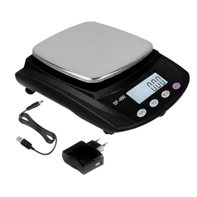 Bild av Eosphorus Digital analytisk LCD våg 600 g x 0,01 för vetenskapslaboratoriet mat köksvåg exakt balans att väga gram, karat, uns USB laddare och AC/DC adapter ingår