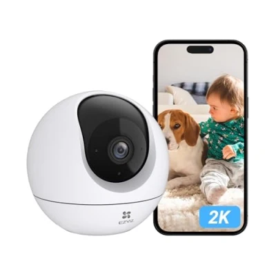 Bild av EZVIZ C6c 2K Wifi kamera inomhus med appkontroll, 512 GB utan prenumeration, Starlight Color Night Vision, Människodetektering, 360, Autospårning, Tvåvägssamtal, Sekretessläge, Google Control, Moln