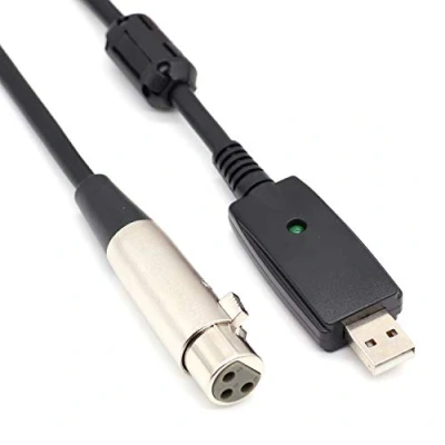 Bild av SiYear USB mikrofonkabel, hane till XLR hona, 3 stifts konverteringskabel, studioljudkabel, anslutningssladdar, adapter för instrument, inspelning, karaoke sång eller mikrofoner (3 m/10 fot)