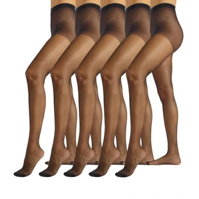 Bild av PACK 5 par genomskinliga strumpbyxor, vardagsbyxor, hudstrumpbyxor, 20 DEN tights Svart, hud S, M, L, XL tillverkad i Italien, L