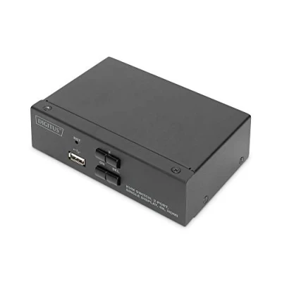Bild av DIGITUS DS 12870 Omkopplare för tangentbord/video/mus/ljud/USB 2 x KVM/ljud/USB 1 lokal användare skrivbordsmodell