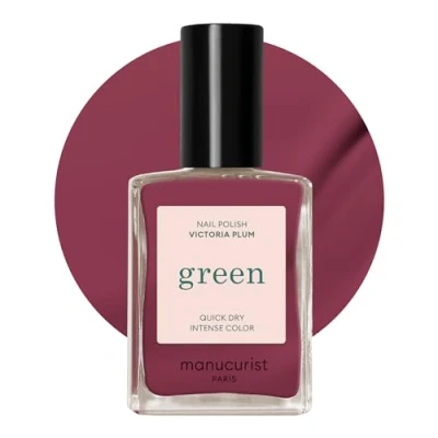 Bild av Manucurist Grönt nagellack Victoria Plommon Naturligt klassiskt 9 fri veganskt och växtbaserat (78 %) Manikyr nagelvård 14,8 ml (VICTORIA PLUM)