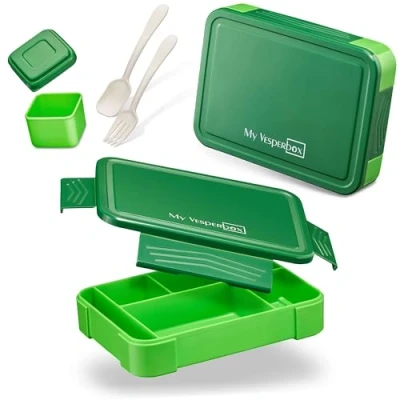 Bild av My Vesperbox Mini Lite Bentolåda för barn matlåda extremt robust brödlåda, perfekt dagis och skola, grön