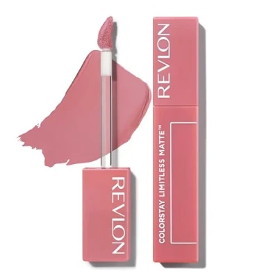 Bild av Revlon ColorStay Limitless matt Liquid Lipstick, flytande läppstift, berikad med trippel hyaluronsyra, 100% vegansk formel, ultra långvarig, 05 buske