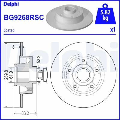Bild av Bromsskiva DELPHI BG9268RSC