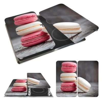Bild av WENKO Spisskyddsplatta Universal Macarons, set om 2 spisar för alla typer av spisar, härdat glas, 30 x 52 cm, flerfärgad