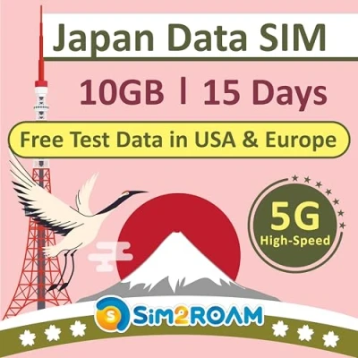 Bild av Japan Sim kort 15 dagar ENDAST data 10 GB höghastighets 4G LTE Travel INGEN registrering, ID autentisering behövs! INGET telefonnummer 短期帰国・短期来日最適・安心日本語サポート
