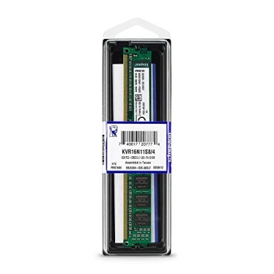 Bild av Kingston ValueRAM 4 GB 1600MT/s DDR3 icke ECC CL11 DIMM 1Rx8 1,5 V KVR16N11S8/4 skrivbordsminne