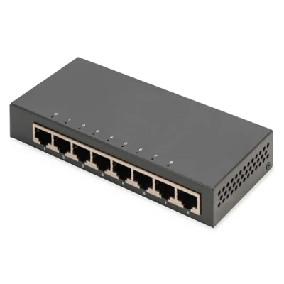 Bild av DIGITUS Nätverksswitch 8 portar Gigabit Ethernet 10/100/1000 Mbit/s Unmanaged Auto MDI/MDI X Plug &amp; Play Fläktlös 8x RJ45 svart