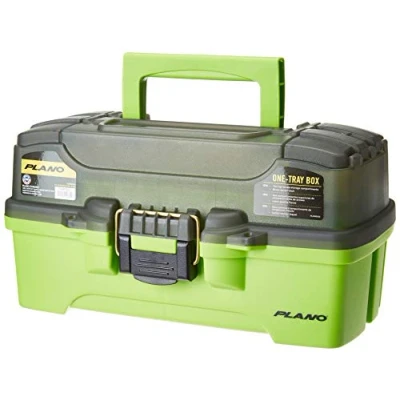 Bild av PLANO One Tray Tackle Box Tackellådor med organisatör för hardbaits, beten, Organisatörslådor fiskeredskap, Allt fiske, Unisex, Ljusgrön, Barnfiske