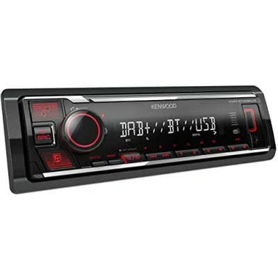 Bild av Kenwood KMM BT408DAB USB bilradio med DAB och Bluetooth handsfree enhet (ljusprocessor, USB, AUX, 1 x för out 2,5 V, 4 50 watt, knappbelysning röd, inkl. antenn)