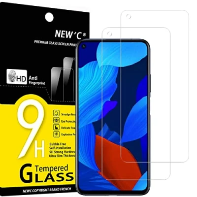 Bild av NEW&#039;C 2 Pack, skärmskydd i glas för Huawei Nova 5T, bubbelfri, 9H hårdhet, 0,33 mm ultratransparent, ultrabeständigt härdat