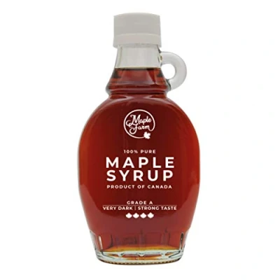 Bild av MapleFarm pure Canadian maple syrup VERY DARK 189ml (250g) Grade A lönnsirap pancake GLUTEN FREE VEGAN