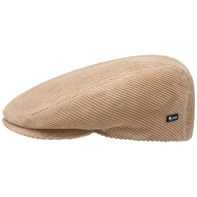 Bild av Lipodo Cord Flatcap herr/dam skärmmössa i bomull keps med foder storlekar 4961 cm manchestermössa sommar/vinter, Beige, 58/59