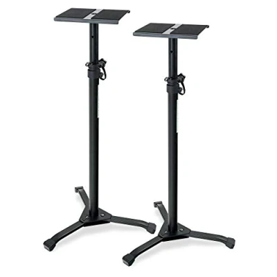 Bild av Pronomic Uppsättning av 2 SLS 20 studio monitor, stativ, vikbara fötter höjdjusterbar från 75 cm till 130 förvaringsyta med skumgummiremsor svart