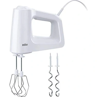 Bild av Braun MultiMix 3 handmixer HM 3000 (450 watt Mixer, 5 hastighetssteg + turbofunktion, inklusive snö och knådkrokar) vit
