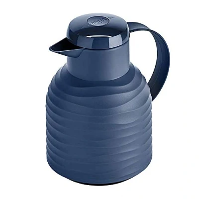 Bild av Emsa N40107 Samba Wave vakuumkanna Quick Press plast glasoleringskolv kaffekanna: 12 h varm/24 kall 100% tät Vågkorall 1,0 liter