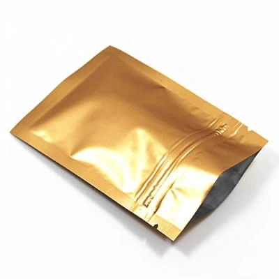Bild av 100 Stycken Återanvändbar Matte Aluminium Folie Förpackning Väska Dragkedja Påse Kaffe Lagring Mylar (Matt Guld, 7 x 10 cm (2,7 3,9 tum))