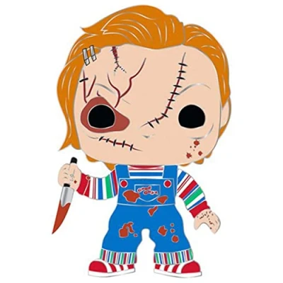 Bild av Funko Pop! Stor emalj pin skräck: Chucky emaljnålar söt brosch att samla för ryggsäckar och väskor presentidé officiella varor filmfans