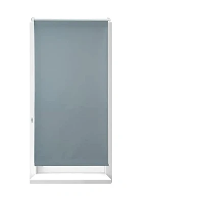 Bild av Relaxdays, grå mörkläggningsrullgardin, värmeskydd, termisk rullgardin KlemmFix, ogenomskinlig sidorulle 70 x 210, tyg 66 cm, aluminiumrör, 210 cm