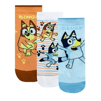 Bild av Bluey Socks 3 pack Unisex strumpor för barn pojkar eller flickor Flerfärgad 37 40