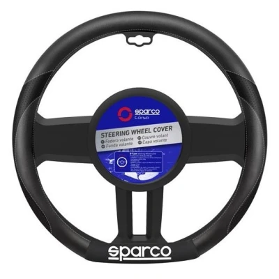 Bild av SPARCO SPS113 Housse de volant gris/noir PVC CITROËN: C3 II, C4 Picasso 2, II Cactus, VOLKSWAGEN: Golf 7, Touran up! 3/5 portes