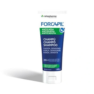 Bild av Arkopharma Forcapil Anti Drop Shampoo 200ml, Ingen silikon, Styrka och Densitet, Förhindra Begränsa Håravfall, Testat Under Dermatologisk Oftalmologisk kontroll